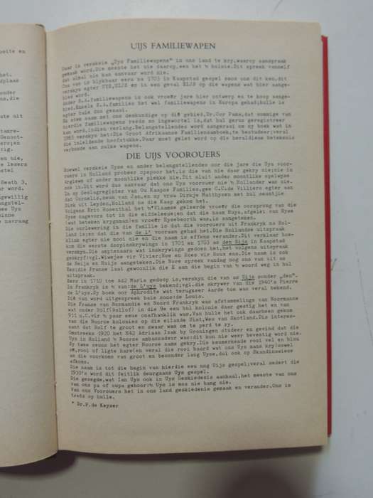 Uys Familie Register- J.R. Uys