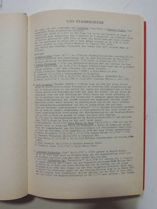 Uys Familie Register- J.R. Uys