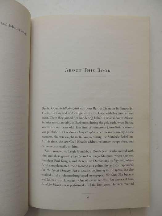 South African Odyssey - The Autobiography Of Bertha Goudvis - ed Marcia Levenson