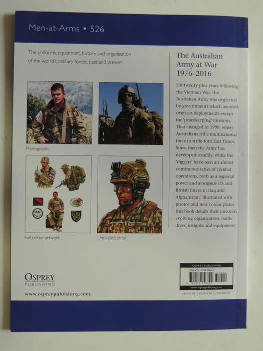 Osprey Men-At-Arms Series: The Australian Army At War 1976-2016 Leigh Neville