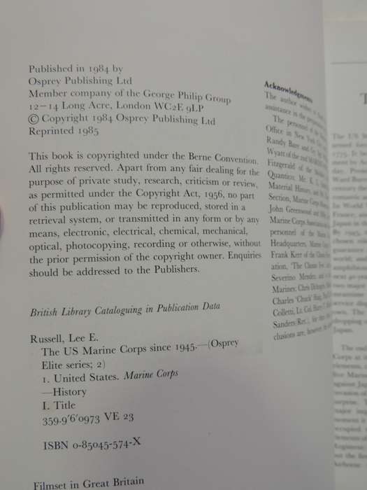 Osprey Elite Series: The US Marine Corps Since 1945  Lee E. Russell  Mendel