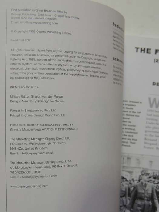 Osprey Men-At-Arms Series: The French Army 1939-45 (2) Ian Sumner & Francois Vauv