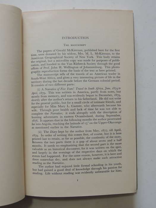 The Narrative And Journal Of Gerald McKiernan In South West Africa - VRS I No. 35- Dr. P. Serton