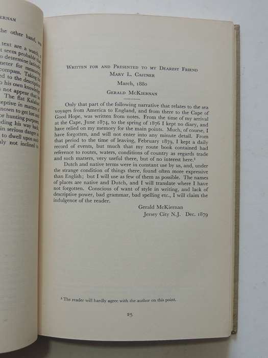 The Narrative And Journal Of Gerald McKiernan In South West Africa - VRS I No. 35- Dr. P. Serton