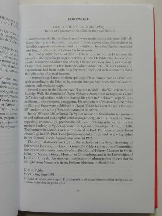 The Journal Of Gustaf De Vylder Naturalist In South-Western Africa 1873-1875 - Ione & Jalmar Rudner