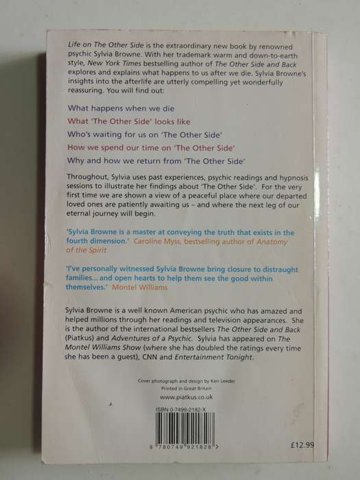 Life on the Other Side - A Psychic`s Tour of the AfterlifeSylvia Browne , Lindsay Harrison