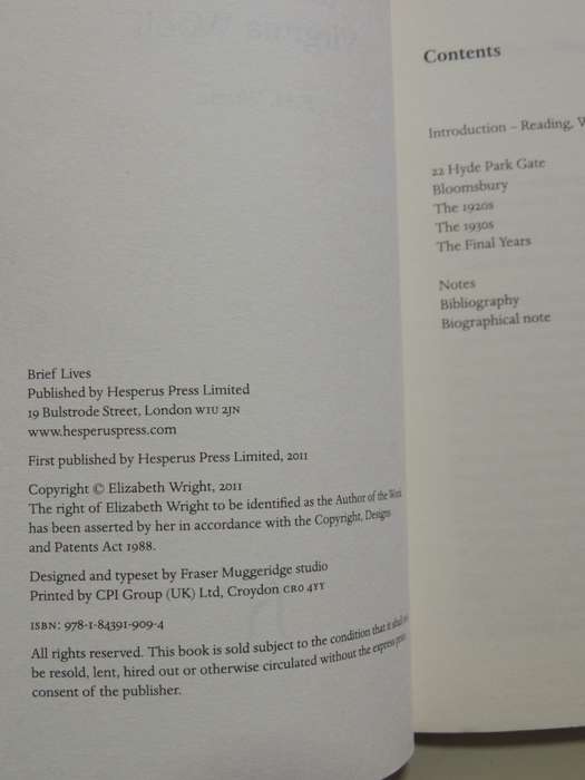 Brief Lives: Virginia Woolf - E H Wright