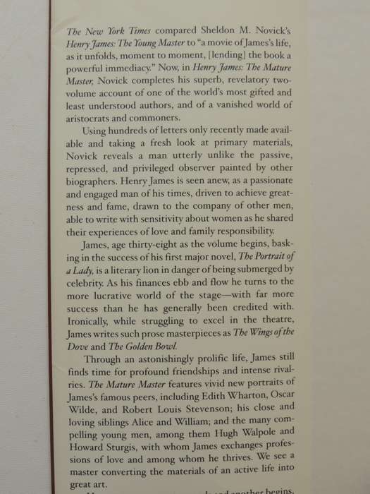 Henry James, TheMature Master - Sheldon M Novick
