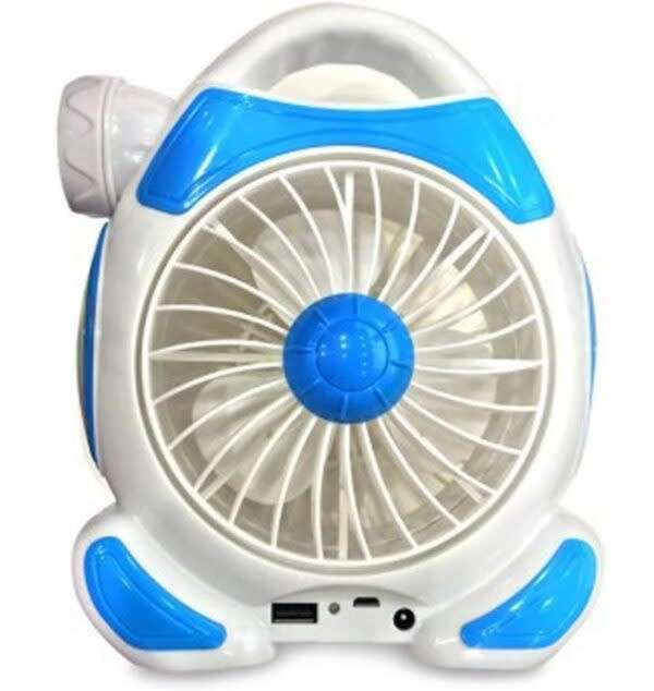 2 in 1 Rechargeable Desktop Fan  with Light 2 x COB + 5W LED