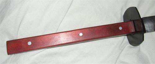 handle red varnish cherry wood wooden peg pegged brass steel stainless carbon high quality top notch condition great new