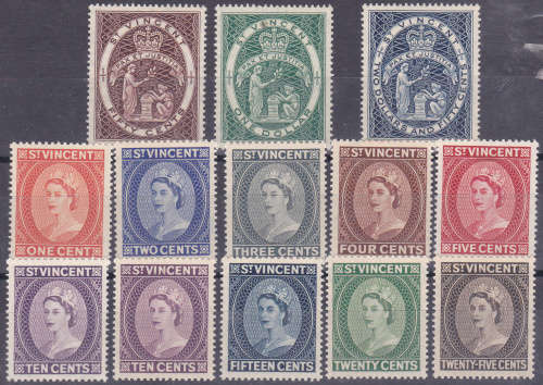 ST VINCENT, 1955. Queen Elizabeth II. Full set