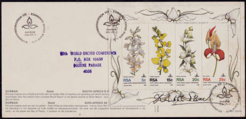 RSA, 1981. 10th World orchid conference. Post card signed