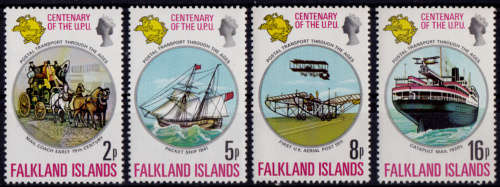 FALKLAND ISLANDS, 1974. Universal postal union. Full set