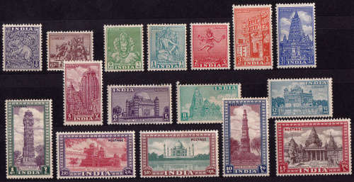 INDIA, 1949. Sculptures and buildings. Full set