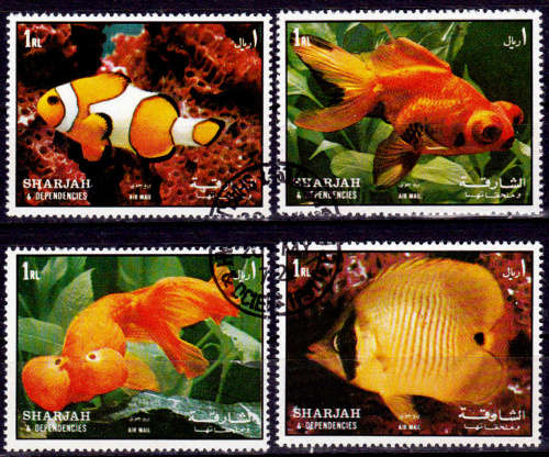 SHARJAH, 1972. Fish. Full set