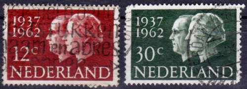 NETHERLANDS 1962, 5 Jan. QJ and PB Silver Wedding Anniv, set, UNH, CV+/- R 20.00 view scans