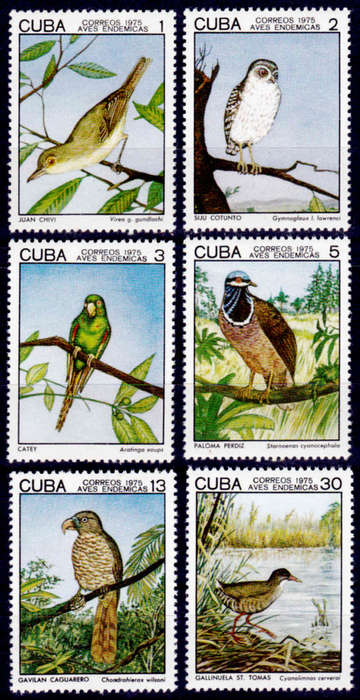 CUBA 1975, 18 June. BIRDS, set, MNH, CV +/-R 100.00, view scans