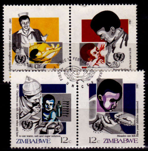 ZIMBABWE, 1987. Child survival campaign. Full set
