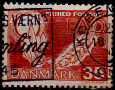DENMARK 1963, 21 March. FAO `FREEDOM for HUNGER` CAMPAIGN, single, UNH CV +/-R 20.00 view scans