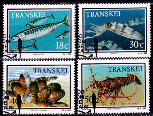TRANSKEI 1989, 20 July, FOOD FROM THE SEA, set, CTO, CV R ??, view scans