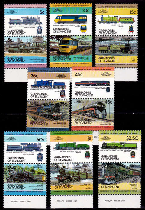GRENADINES OF ST VINCENT, 1984. Railway locomotives. Full set