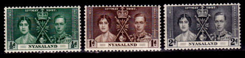 NYASALAND 1937, 12 May. Coronation KGVI and QE, UH, CV +/-R 25.00 view scans