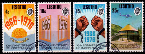 LESOTHO 1976, 4 Oct, 10th Anniv of Independence, set, CTO, CV +/-R ?? view scans