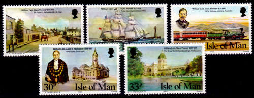 ISLE OF MAN 1984, 21 Sept. 70th Anniv Death W Cain, set, MH, CV +/-R 100.00 view scans