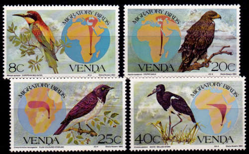VENDA 1983, 16 Feb. Migratory Birds, set, MNH, CV R 11.50 view scans