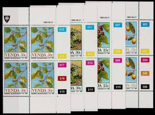 VENDA 1985, 21 June. FOOD FROM THE VELD, set controls, MNH, CV R 40.00 view scans
