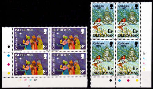 ISLE OF MAN 1982, 5 Oct. CHRISTMAS STAMPS, set blocks, MNH, CV +/-R 90.00 view scans