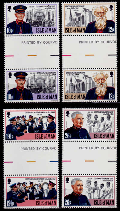 ISLE OF MAN 1983, 15 Feb. 100th ANNIV SALVATION ARMY, set gutter, MNH, CV +/-R 140.00 view scans