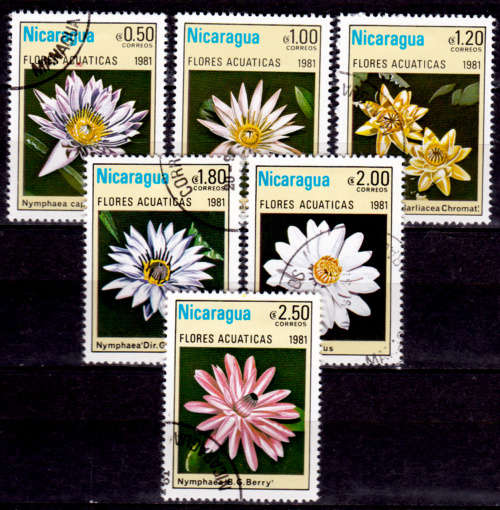 NICARAGUA 1981, 15 Sept. Aquatic Flowers, set, UH, CV+/- R 25.00, view scans