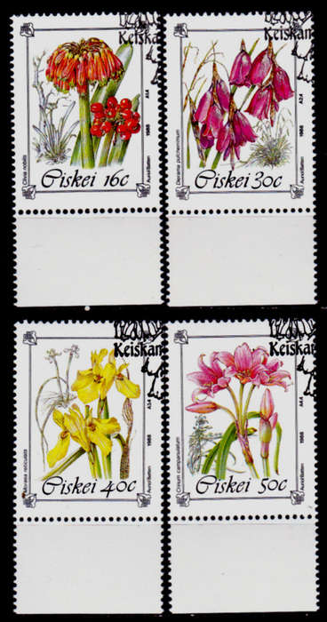 CISKEI, 1988. Protected flowers. Full set