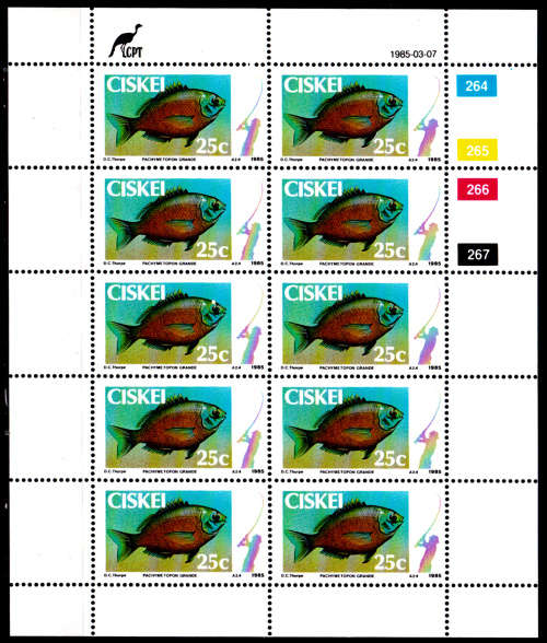 CISKEI 1985, 7 March. Coastal Angling, set full sheets, MNH, CV R 100.00, view scans