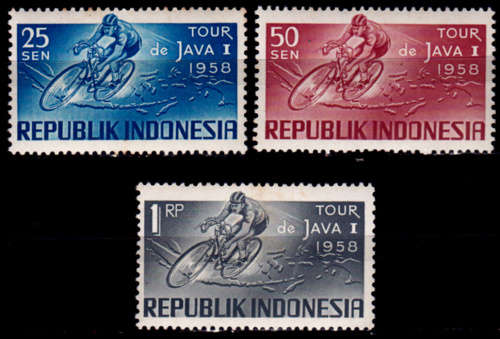 INDONESIA 1958, 15 Nov. TOUR JAVA  CYCLE RACE, set, MNH, CV +/-R 35.00 view scans