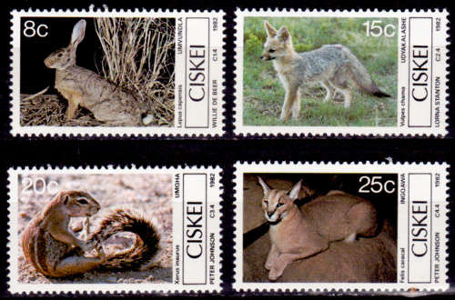 CISKEI 1982, 29 Oct. SMALL MAMMALS, set, MNH CV R 10.00, view scans