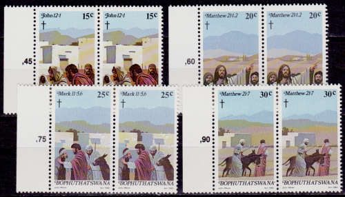 BOPHUTHATSWANA 1982, 1 April. EASTER STAMPS, set pairs, MNH, CV R 20.00 view scans