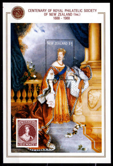 NEW ZEALAND, 1988. Royal philatelic society. Mini sheet