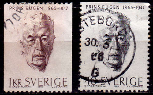SWEDEN 1965, 5 July. PRINCE EUGEN, set, UH, CV +/- R 15.00, view scans