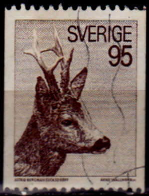 SWEDEN 1972, 22 March. EUROPEAN ROE DEER, single, UH, CV +/- R 10.00, view scans