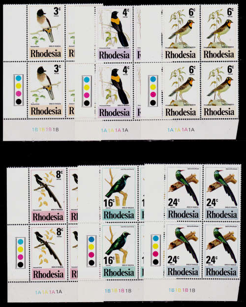 RHODESIA 1977, 16 March. RHODESIAN BIRDS, control set 1A/B, MNH, CV R 72.00, view scans