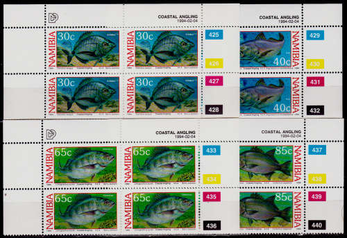 NAMIBIA 1994, 4 Feb. COASTAL ANGLING, set controls, MNH, CV R 48.00 view scans