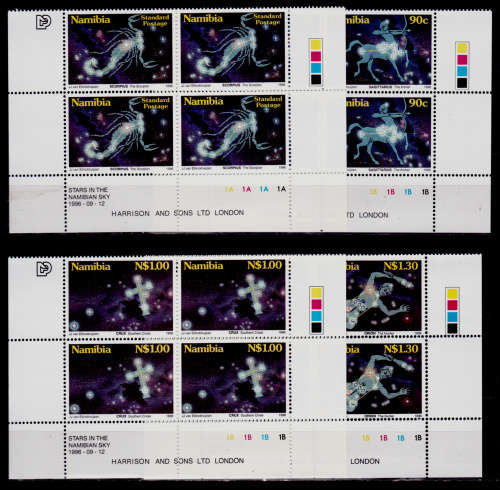 NAMIBIA 1996, 12 Sept. STARS IN NAMIBIAN SKY, set controls, MNH,  CV R 80.00 view scans