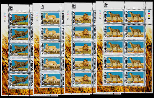 NAMIBIA 1998, 25 Jan. LARGE WILD CATS, full set - sheets, MNH, CV R 470.00 view scans