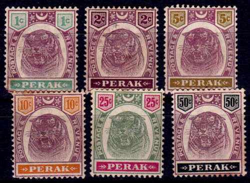 PERAK, 1895. Tiger. Short set