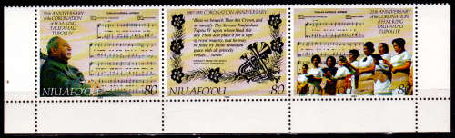 NIUAFO`OU 1992, 4 July. 25th ANNIV KING TUPOU IV, part set, MNH, CV +/-R 80.00 view scans