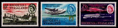 RHODESIA and NYASALAND 1962, 6 Feb. 30th ANNIV FLIGHT, set, MH, CV R 123.00 view scans