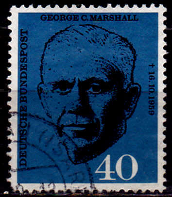GERMANY 1960, 15 Oct. 1st ANNIV DEATH G MARSHALL, single, UH, CV +/-R 50.00 view scans