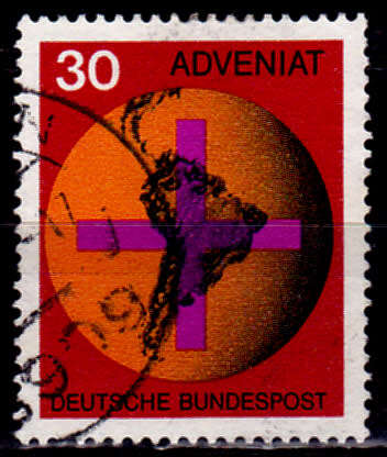 GERMANY 1967, 17 Nov. CATHOLIC CHURCH HELP LATIN AMERICA, single, UH, CV +/-R 5.00 view scans